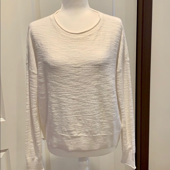 LOFT Sweaters - LOFT WHITE CROPPED SUMMER SWEATER